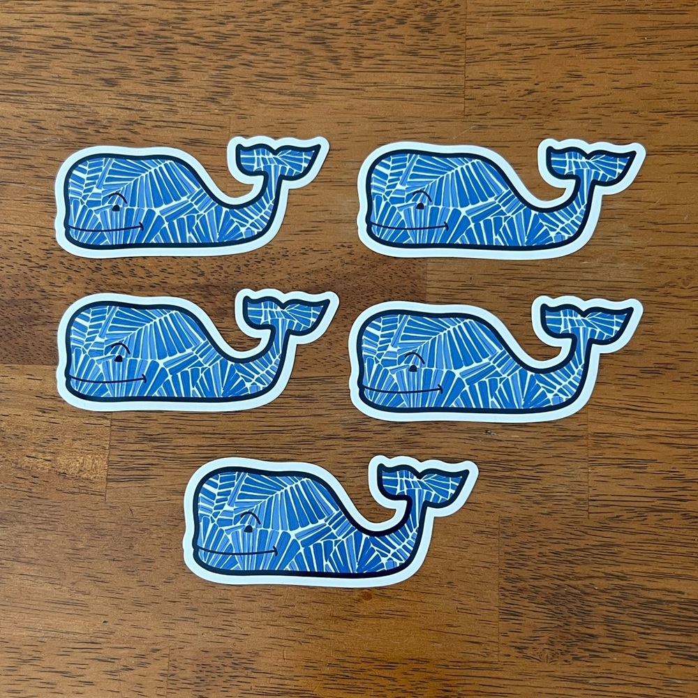 NEW! vineyard vines Blue Palm Leaves Stickers - Lot of 5 Stickers